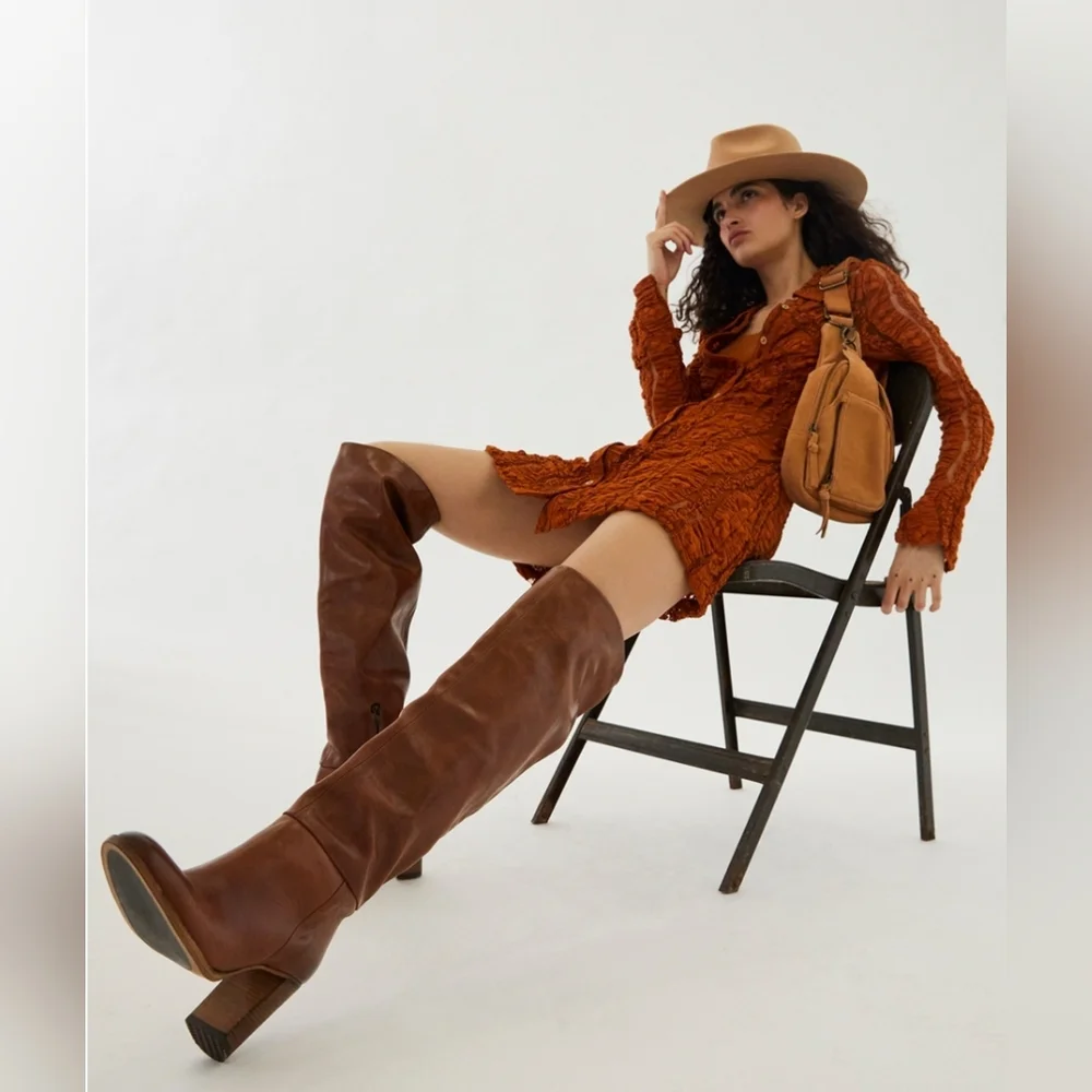 NWB FREE PEOPLE suede echo platform over the knee boot - Picture 15 of 15